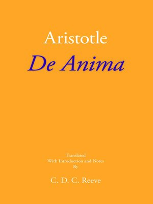 cover image of De Anima